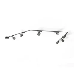 Lindby Skinne system 48V Lumaro spots 7 lyskilder sort Ø8cm dæmpbar