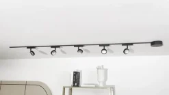 Skinne system 48V Lumaro, spots, 5 lyskilder, sort, Ø 7,3cm^Lindby Discount