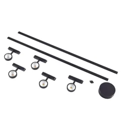 Skinne system 48V Lumaro, spots, 5 lyskilder, sort, Ø 7,3cm^Lindby Discount