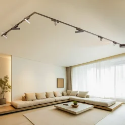 Lindby Skinnesystem>Skinnesystem Lumaro, lyskilder, 7 lyskilder, sort, 48 V, dæmpbar