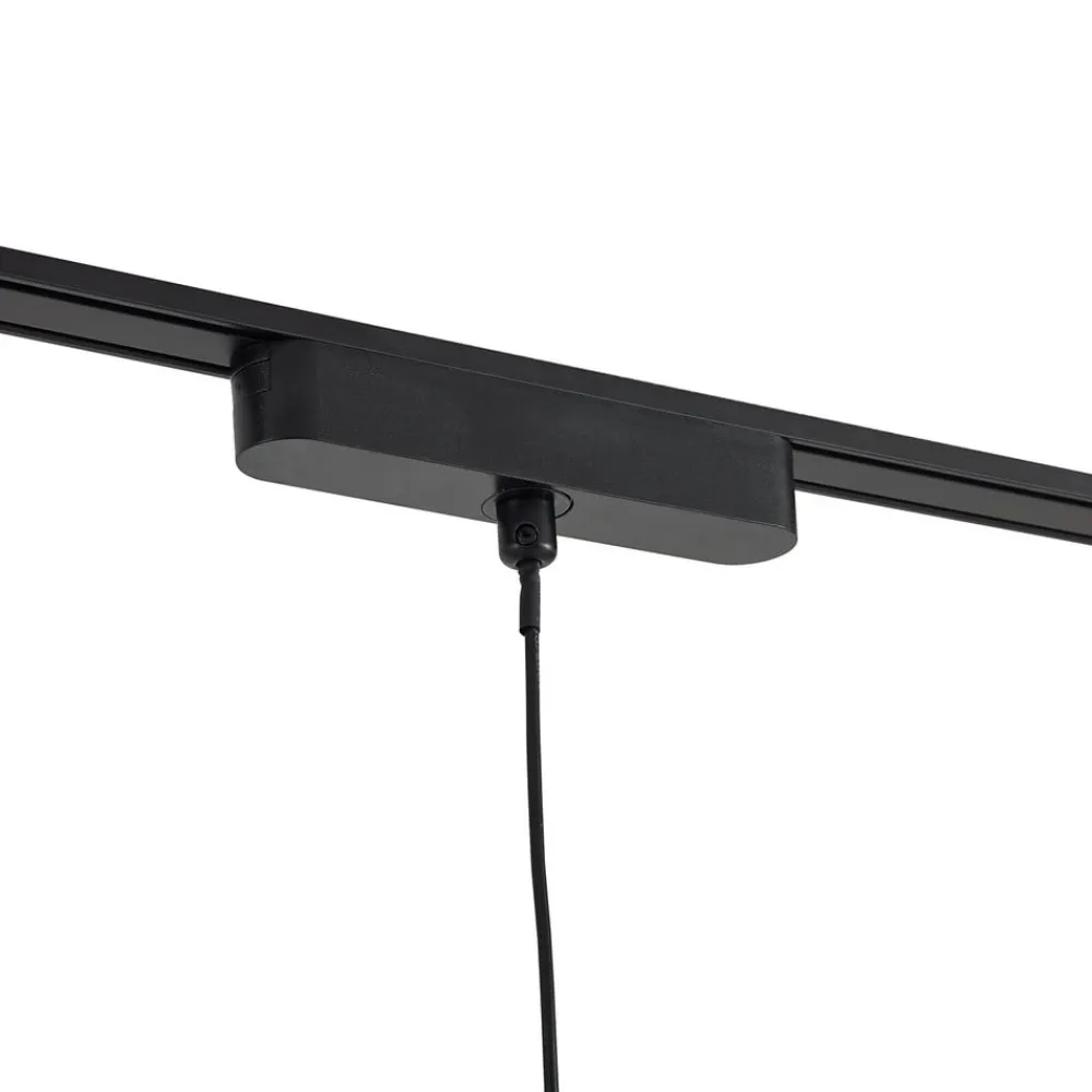Lindby Skinnesystem 48V Lumaro, pendel, 5 lyskilder, sort, dæmpbar