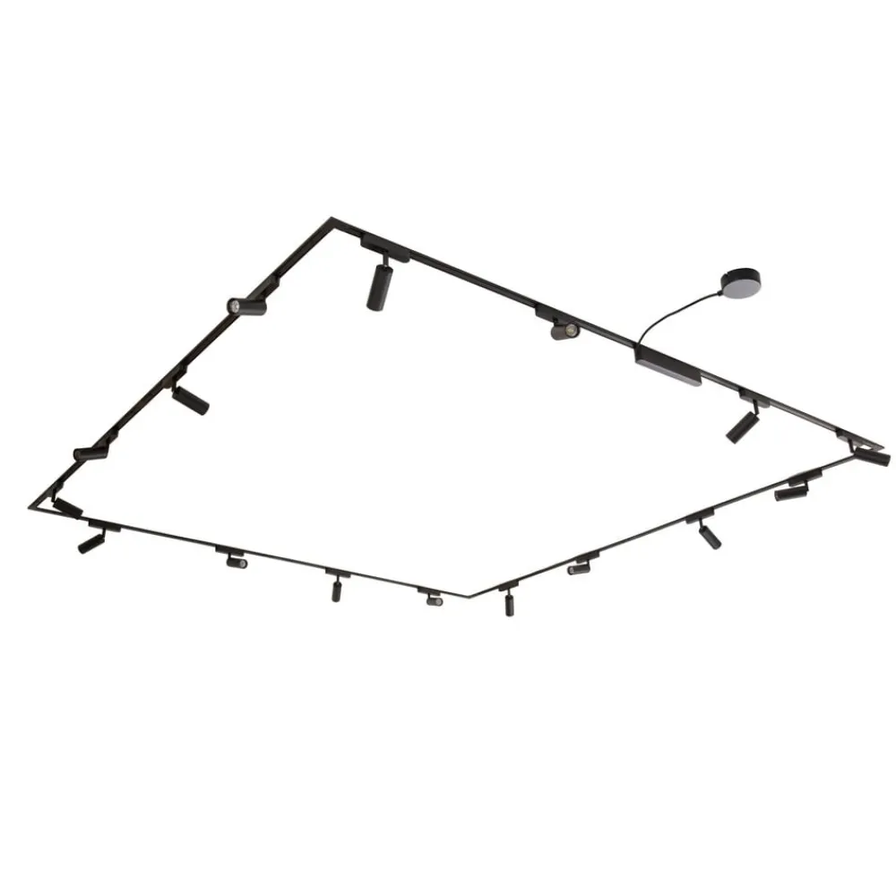Skinnesystem 48V Lumaro spots 16-flg. sort Ø4cm dæmpbar^Lindby Best
