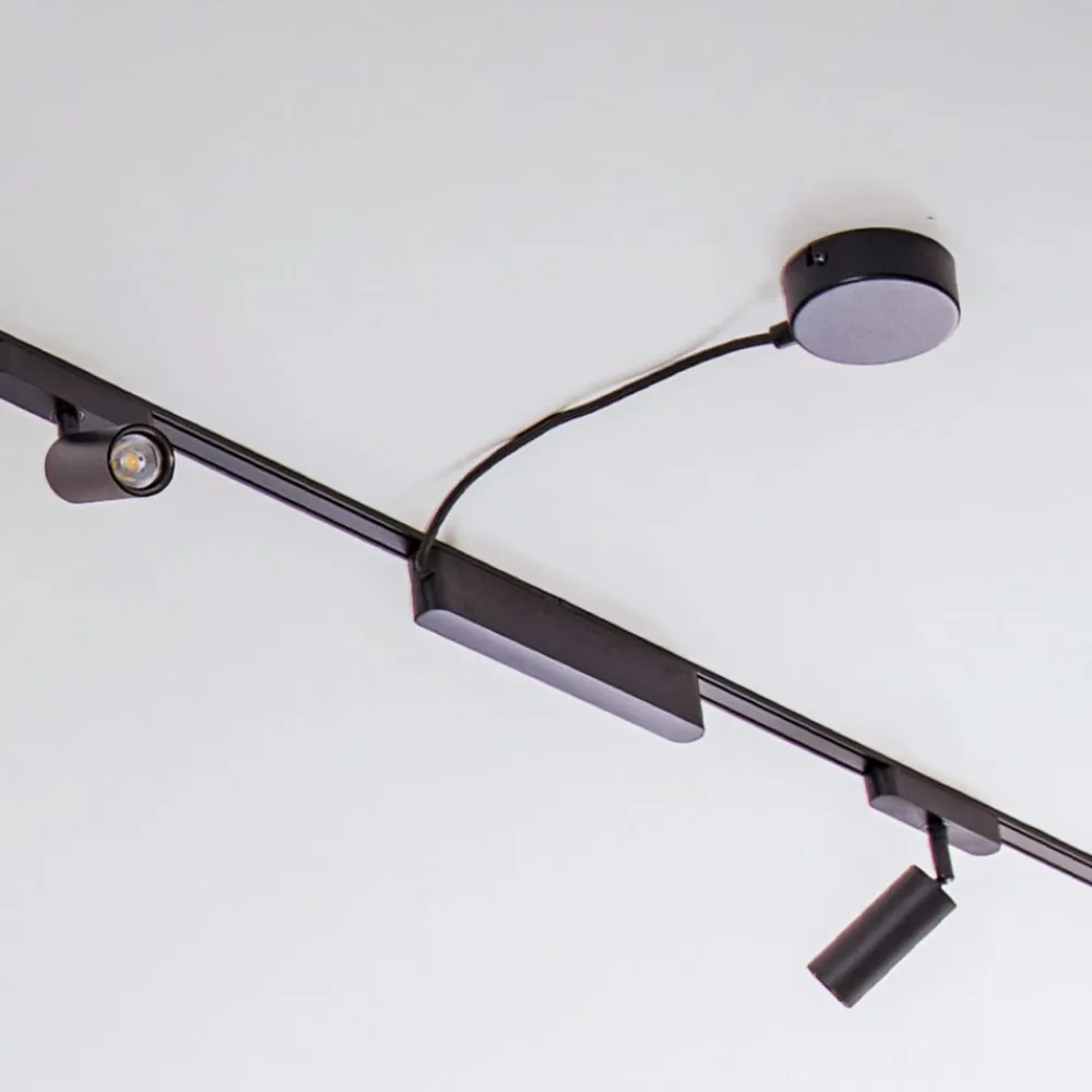 Skinnesystem 48V Lumaro spots 16-flg. sort Ø4cm dæmpbar^Lindby Best