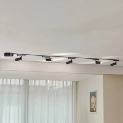 Lindby Arbejdsrum/Kontor|Skinnesystem>Skinnesystem 48V Lumaro spots 5 lyskilder sort Ø 4cm dæmpbar