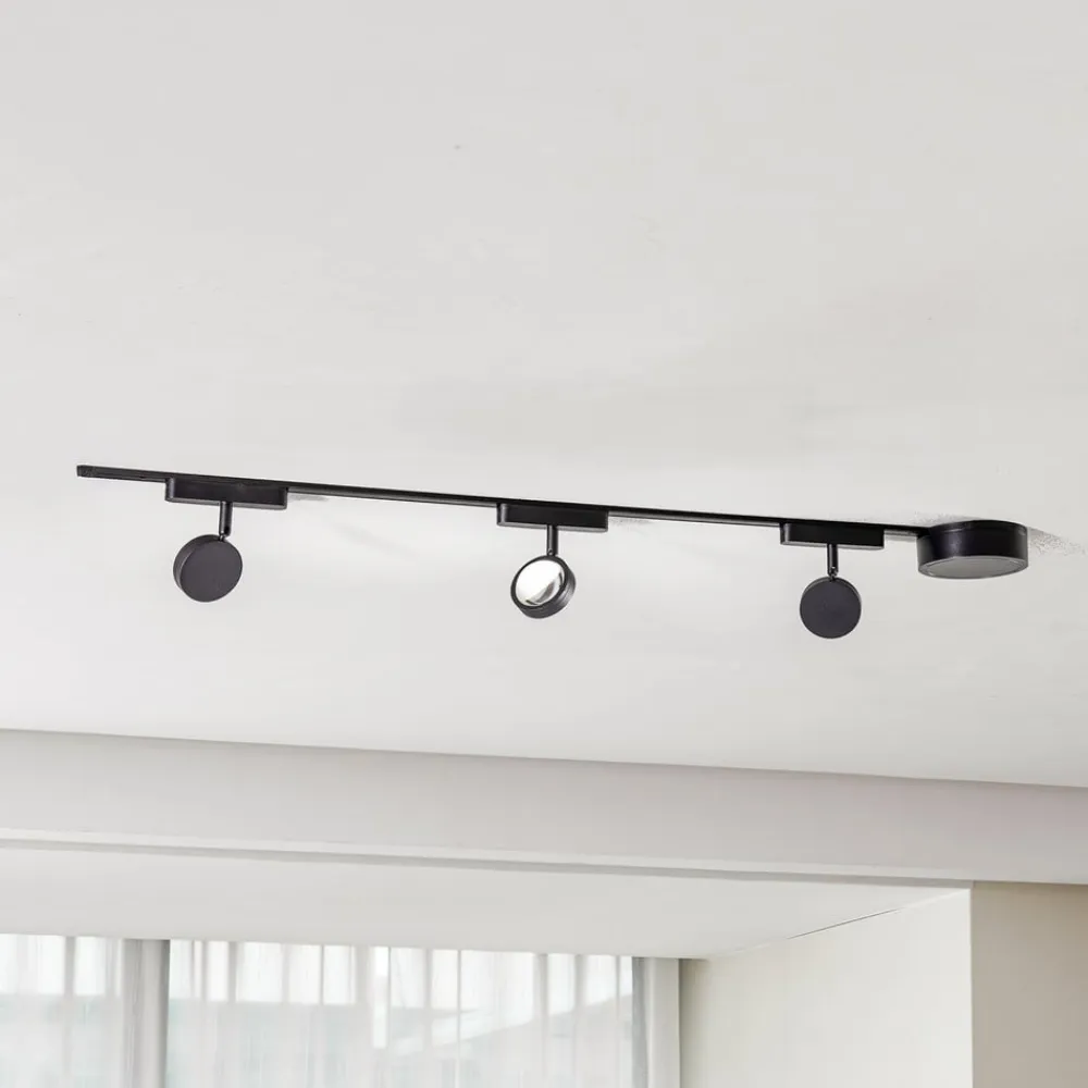 Skinnesystem 48V Lumaro, spots, 3 lyskilder, sort, Ø 7,3 cm^Lindby Sale