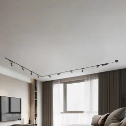 Skinnesystem 48V Lumaro, spots, 9 lyskilder, sort, 25,7 cm, dæmpbar^Lindby Online