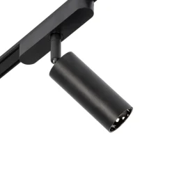 Lindby Skinnesystem 48V Lumaro, spots, 11 lyskilder, sort, Ø4cm, dæmpbar