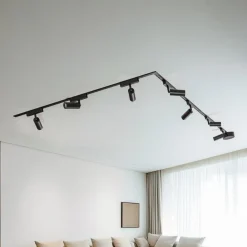Skinnesystem 48V Lumaro, spots, 7 lyskilder, sort, Ø 4 cm^Lindby New