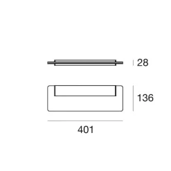 Linea Light Væg- Og Spejllamper>Skinny LED-væglampe, hvid, aluminium, PMMA, op/ned