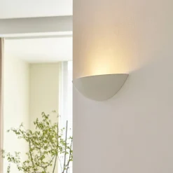 Lindby Gang|Pendellamper>Skålformet gips væglampe Guilia