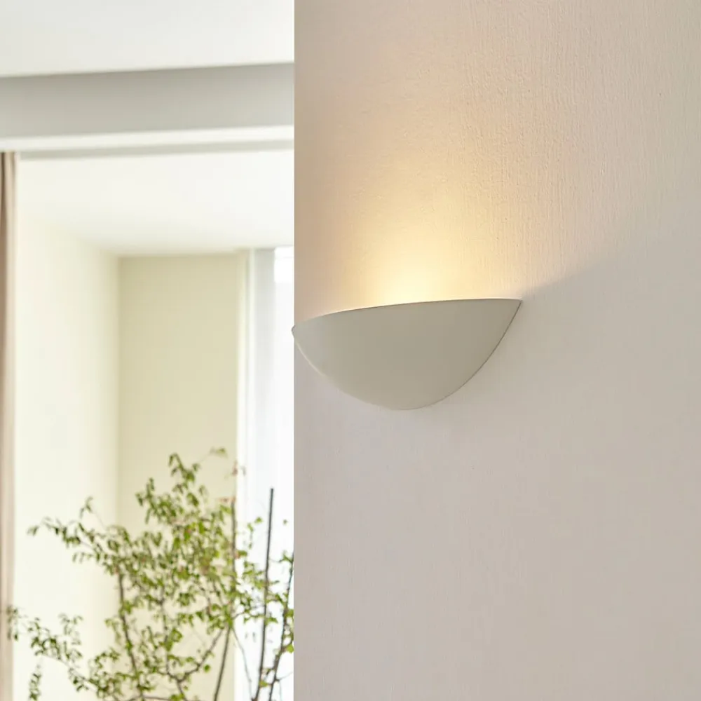 Lindby Gang|Pendellamper>Skålformet gips væglampe Guilia