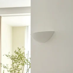 Lindby Gang|Pendellamper>Skålformet gips væglampe Guilia