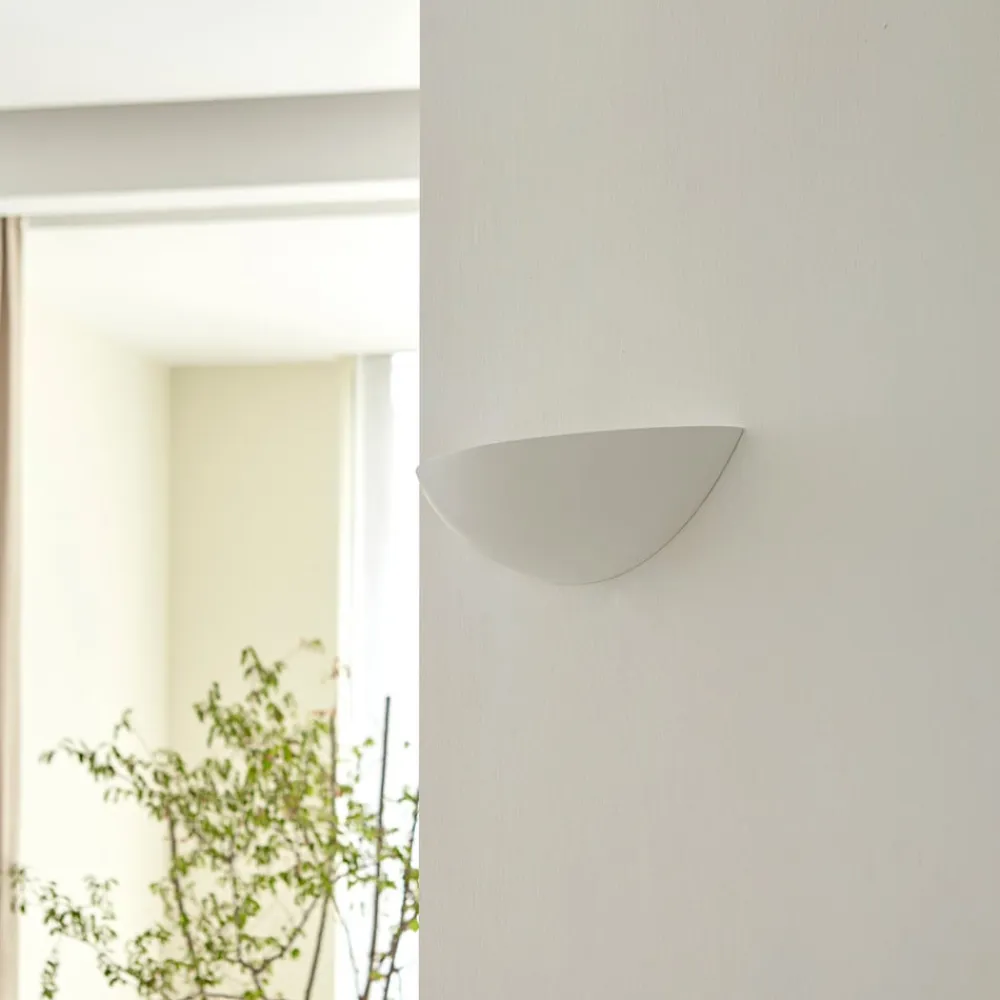 Lindby Gang|Pendellamper>Skålformet gips væglampe Guilia