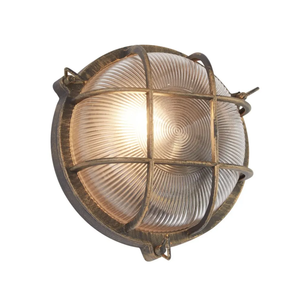 Skotlampe Porto rund, sort-guld^Searchlight