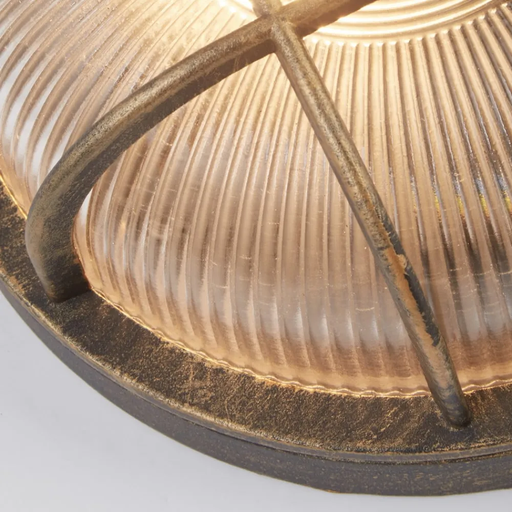 Skotlampe Porto rund, sort-guld^Searchlight