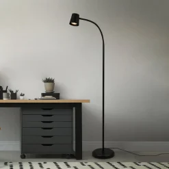 Briloner Skriva gulvlampe, justerbar, GU10, sort