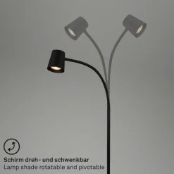 Briloner Skriva gulvlampe, justerbar, GU10, sort