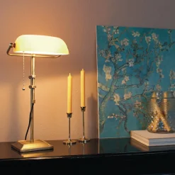 Steinhauer Arbejdsrum/Kontor|Bordlamper>Skrivebordslampe Ancilla justerbar bronze/gul