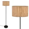 Slama gulvlampe, naturfarve, metal, søgræs, E27^Briloner Best