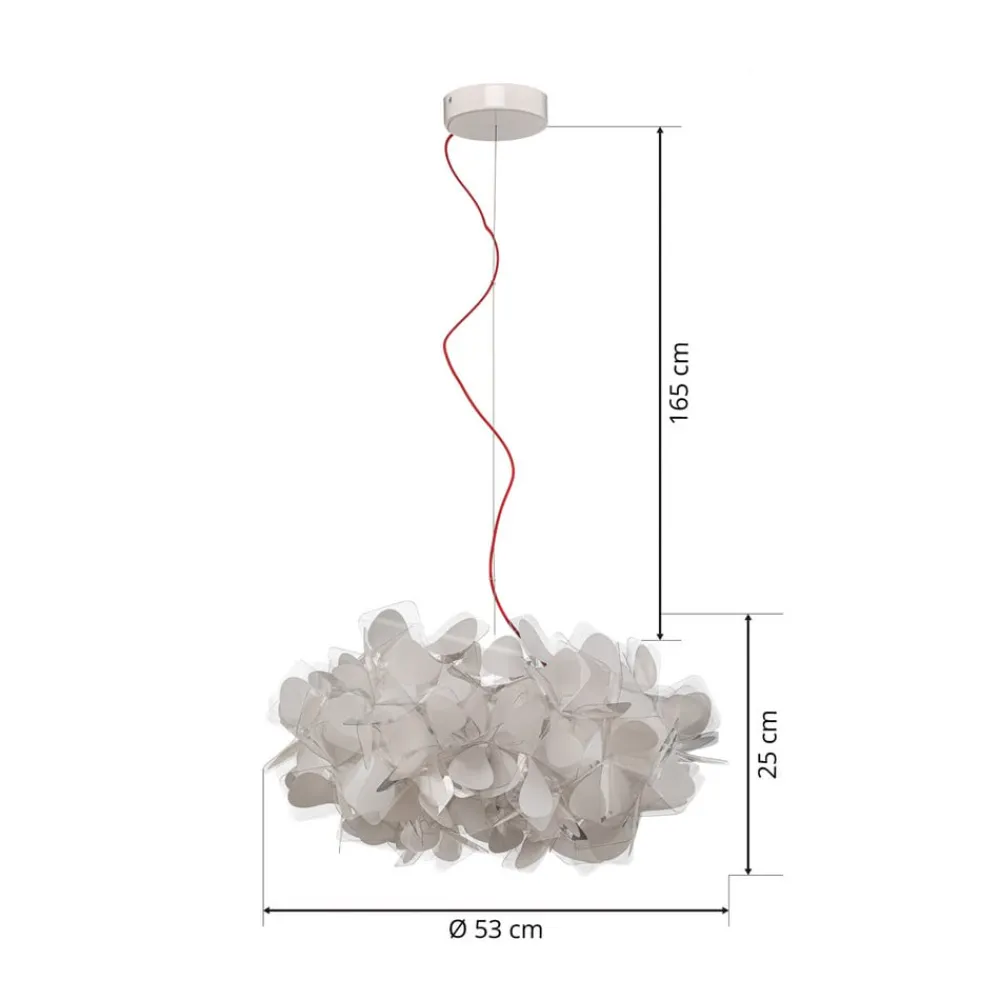 Slamp Pendellamper>hængelampe Clizia Mama Non Mama, Ø53cm, hvid/rød