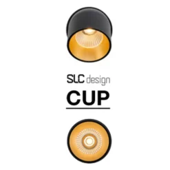 SLC Cup LED-indbygningsdownlight sort/guld 2.700 K^The Light Group Online
