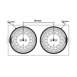 The Light Group Nedgravet Udebelysning|Udendørs Spot>SLC DL04 Square X2 LED-lampe 2700K sort