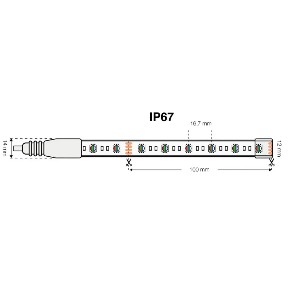 SLC LED-Strip RGBW 10m 144W IP67^The Light Group Clearance