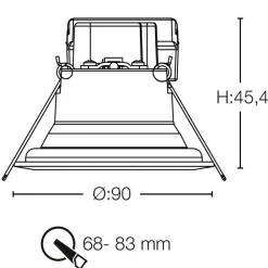 SLC One 360° SunLike LED indbygningslampe hvid 930^The Light Group Discount
