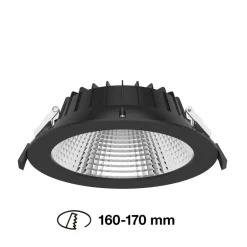 SLC Shift LED-indbygningsspot Ø 19cm CCT, sort^The Light Group Online