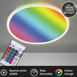 Slim LED-panel rundt RGBW effekt Ø42cm hvidt^Briloner Online