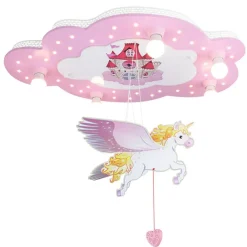 Slot loftlampe til børneværelset med enhjørning^Elobra Hot