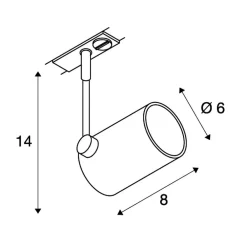 SLV Skinnesystem>BIMA 1 spot til højspændingsskinne, hvid