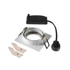 SLV Forsænket loftlampe New Tria, hvid, aluminium, længde 8,2 cm