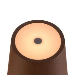 genopladelig LED-lampe Vinolina Two, rustfarvet, aluminium, Ø 11 cm^SLV