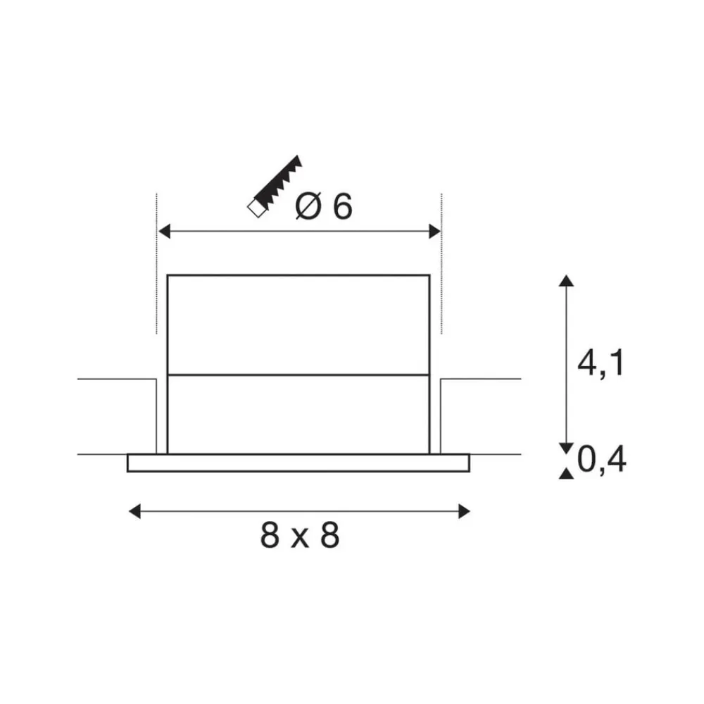 SLV Indbygningsspots|Spotlights>LED indbygningslampe Patta-I, hvid, aluminium, længde 8 cm
