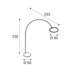 LED-gulvlampe One Bow FL, sort, stål, højde 232 cm^SLV Outlet