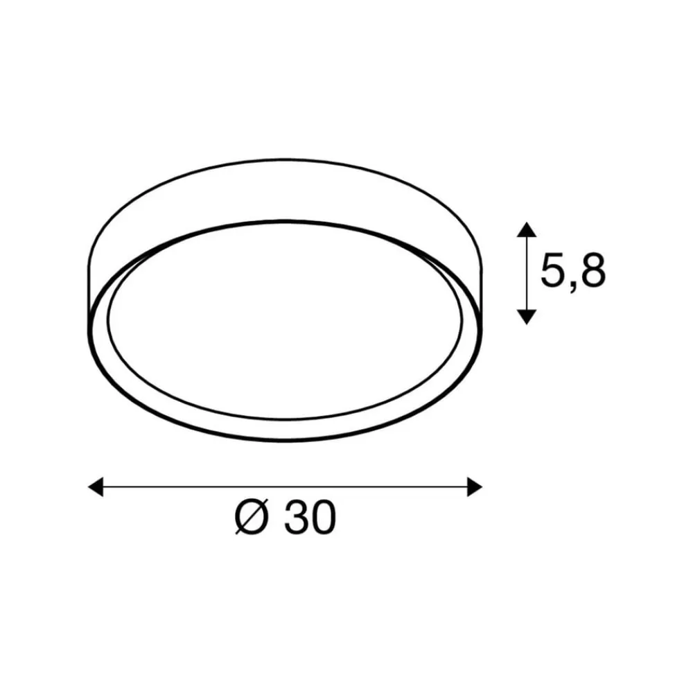 LED-loftlampe Decona, Ø 30 cm, sort/guldfarvet^SLV