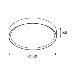 SLV Loftlamper>LED-loftlampe Decona, Ø 42 cm, sort, metal, CCT
