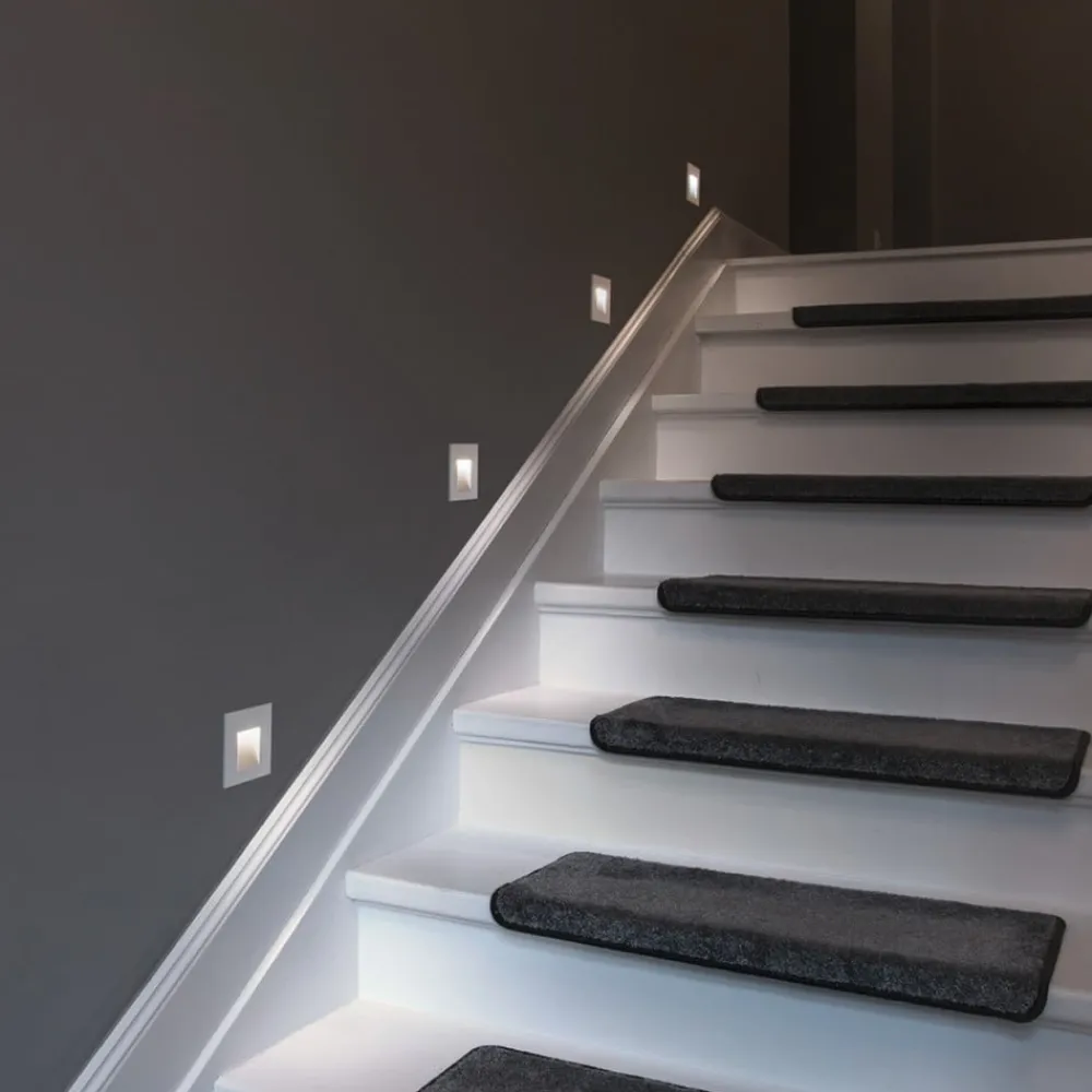 SLV LED-vægindbygningslampe Mobala, hvid, aluminium, 3.000 K