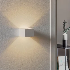 SLV Væglamper>LED-væglampe Logs In, hvid/hvid, aluminium, bredde 10 cm