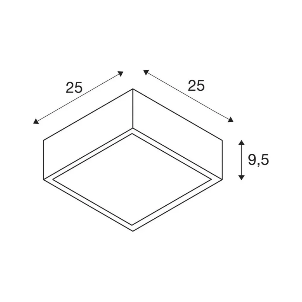 SLV Loftlamper>loftlampe Plastra 104, hvid, gips, bredde 25 cm