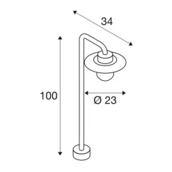 Molat stibelysning, højde 100 cm^SLV