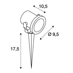 Nautilus 10 spot med jordspyd, rund, stål^SLV Discount