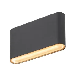 SLV Oval udendørs væglampe op/ned CCT 13,5 cm sort