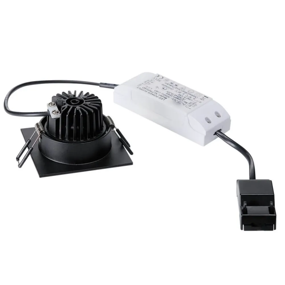 Patta-I LED-indbygningslampe kantet, mat sort^SLV Discount