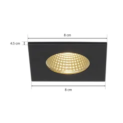 Patta-I LED-indbygningslampe kantet, mat sort^SLV Discount