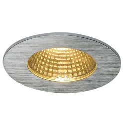 Patta-I LED-indbygningslampe, rund, børstet aluminium^SLV Best