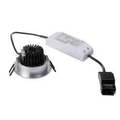 Patta-I LED-indbygningslampe, rund, børstet aluminium^SLV Best