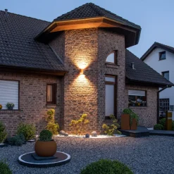 Rusty LED udendørs væglampe op/ned cylinder^SLV Discount