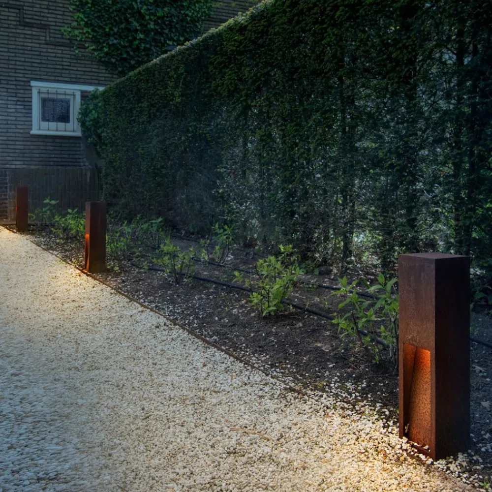 SLV Sokkellamper>Rusty Slot 50 LED-sokkelampe, højde 50 cm